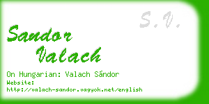 sandor valach business card